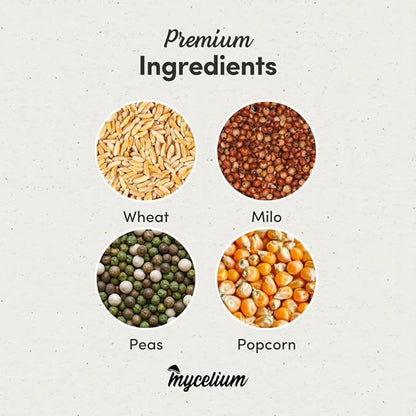 Mycelium Dove Plus Wild Bird Food (5 LB Bag) | Premium Bird Seed Mix for Doves, Pigeons & Ground-Feeding Birds | Supports Healthy Digestion | Organic, Non-GMO & Made in USA