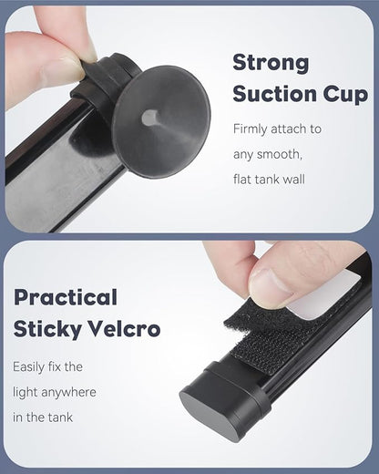 Pawfly 8 Inch 8 W Aquarium Color Enhancement Light for 8" to 15" Fish Tanks, IPX8 Waterproof Aquarium Enhancing LED Light, Brilliant RGB Lights with 7 Single Effects Timer & Adjustable Brightness