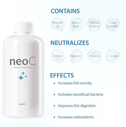 Neo C – Ammonia Neutralizer for Fish Tank and Chlorine Remover, Liquid Conditioner for Freshwater Fish Tank, Enhances Fish Health - Water Conditioner for Aquarium Tank - 1000ml