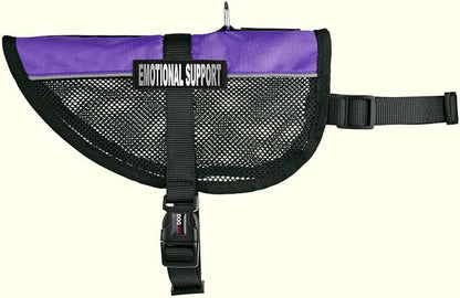 Dogline MaxAire Multi-Purpose Mesh Vest for Dogs and 2 Removable Emotional Support Patches, Small, Purple, (13"-16")