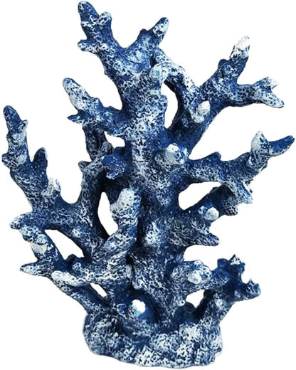 PINVNBY Artificial Coral Ornament Aquarium Sea Plants Decoration Underwater Craft Resin Fish Tank Landscape (Blue)