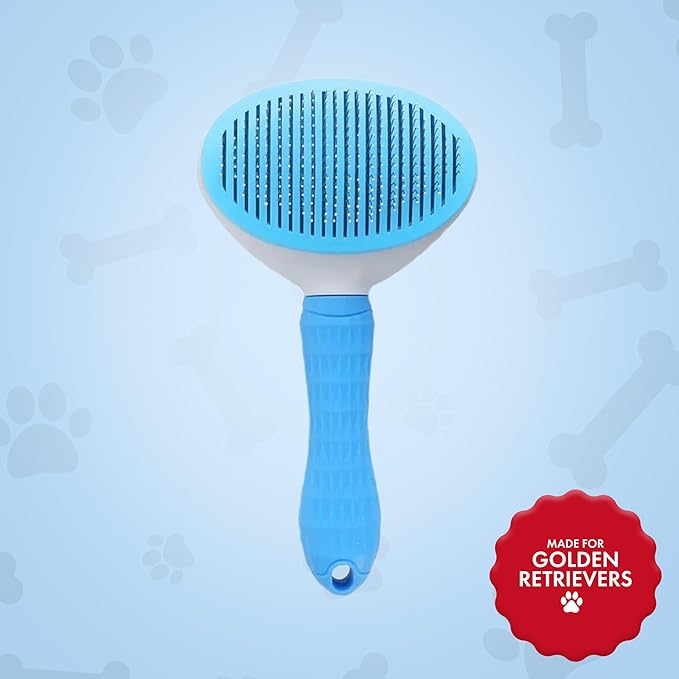 Golden Retriever Dog Brush - Double-Sided Grooming Tool for Shedding & Detangling | Gentle Deshedding & Dematting for Thick Coats | Premium Pet Brush for Long-Haired Dogs