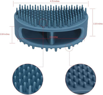 Dog Brush & Cat Brush, Soft Silicone Dog & Cat Grooming Brush, Pet Bath & Massage Brush for Cats and Dogs with Short or Long Hair, Cat Slicker Shedding Hair Brush Slate