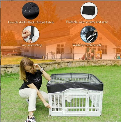 Dog Playpen Pet Playpen Mesh Fabric Top Cover- Sun Protectionï¼_et Cover for Dog Playpen for Indoor/Outdoor Use, 36" *36