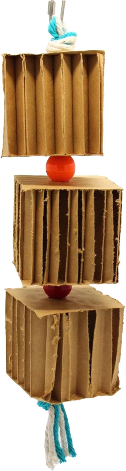 Sweet Feet and Beak Blocks N Knots - Perfect Cage Shredding and Foraging Toy for All Birds - Food Safe Cardboard, Non-Toxic, Easy to Install Cage Accessories
