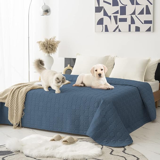 Waterproof and Anti-Slip Dog Bed Cover and Pet Blanket Sofa Pet Bed Mat ï¼_ar Incontinence Mattress Protectors Furniture Couch Cover for Most Cats Dogs, Pets ï¼82x82- Navy Blueï¼