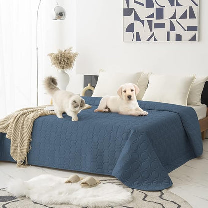 Waterproof and Anti-Slip Dog Bed Cover and Pet Blanket Sofa Pet Bed Mat ï¼_ar Incontinence Mattress Protectors Furniture Couch Cover for Most Cats Dogs, Pets ï¼82x82- Navy Blueï¼