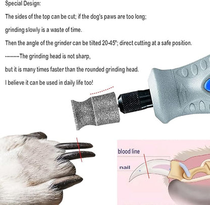 Diamond Dremel Dog Nail Grinder Bits for Rotary Tool-1/8'' Dremel Dog Nail Grinder Attachment-Pet Bit Work for Animals Nail Care (XX Large Q)