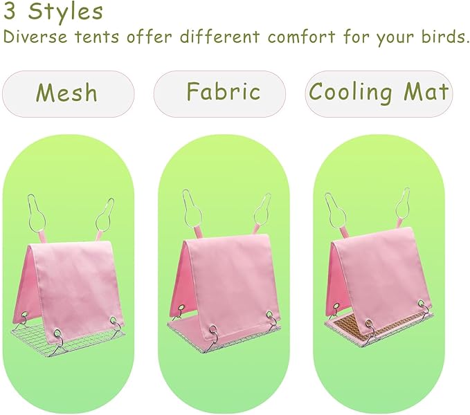 Bird Nest with Removable Pad, Parrot Hammock for Cockatiels Conures - Hanging Cage Bed Tent Waterproof, Chew-Proof, Easy Clean & Anti-Sag Design for Parakeets Lovebirds, Pink