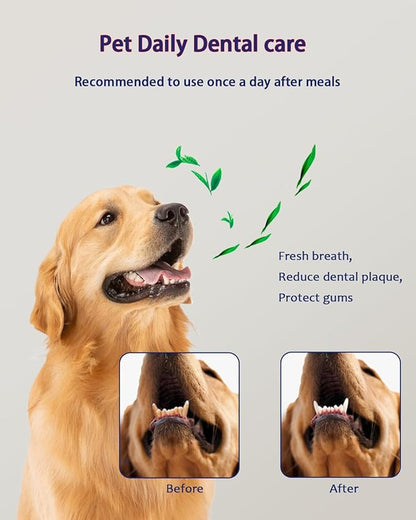 Dog Dental Wipes – Pet Teeth Cleaning Finger Pads for Dogs & Cats, 50 Count – Remove Plaque & Tartar, Freshen Breath, Easy Oral Care, Tea Polyphenol Formula