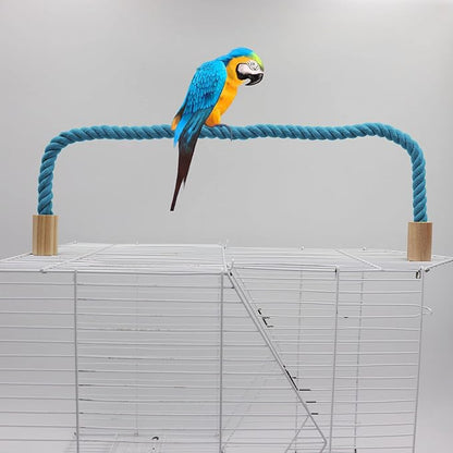 2 Pack Bird Rope Perch and Swing, Bird Cage Stand Pole Accessories, Climbing Toy for Parrot, Parakeet, Budgie, Cockatiel, Lovebird (23.62"/60 cm)