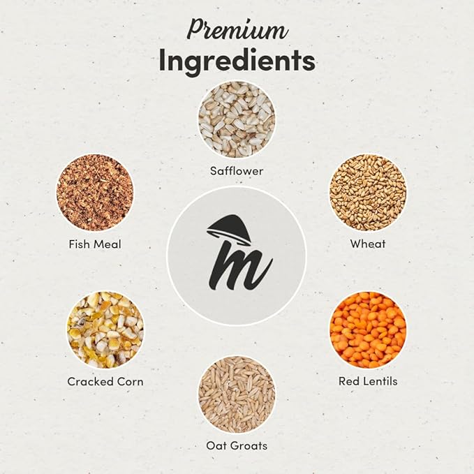 Mycelium Organic Rooster Plus Feed (5 LB Bag) | High-Protein Chicken Feed with Vitamin Support for Strength, Stamina & Gut Health | Natural Poultry Grain Blend with Fish Meal | Non-GMO, Made in USA