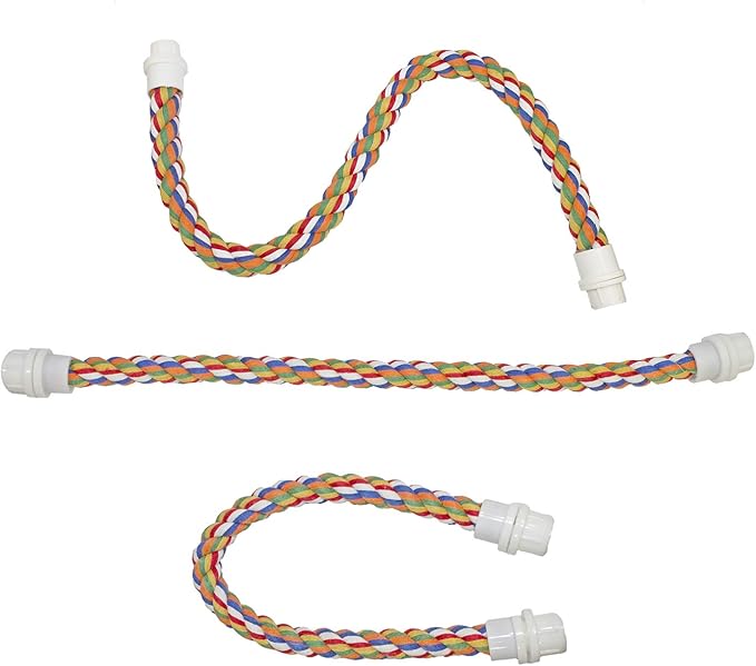 34 Inch Flex Rope (Large) - Bendable Fun Climbing Perch Cage Accessory Toy - Sugar Gliders, Squirrels, Degus, Marmosets, Monkeys, Parrots, Birds, Rats & Other Small Animals