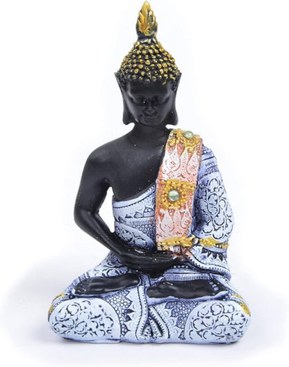 Meditation Buddha Ornament Decorations Statue Aquarium Fish Tank Reptile Turtle Spider Tanks Terrarium Thai Buddhism Sculpture Figurine Decor Pet Blue