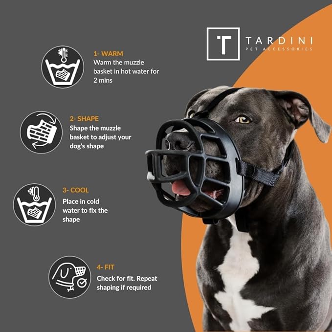 Dog Muzzle Soft Rubber Basket Muzzle for Large Dogs- Dog Muzzle for Medium Sized Dogs- Muzzle for Small Dogs - Prevents Biting, Scavenging- Allows Panting, Drinking- Bozales para Perros- Mouth Guard