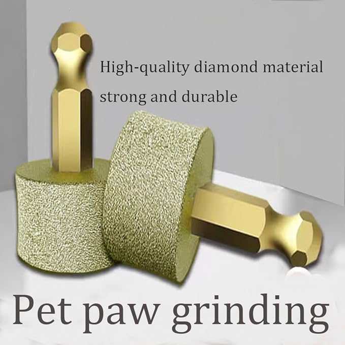 3 Pack Dog Nail Grinder Replacement Head, Pet Nail Grinder Diamond Tip Replacement, Professional Spare Grinding Head for Electric Pet Paw Trimmer Nail Grinder, Dog Claw Smoothing Grinder Bits