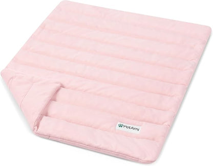 PetAmi Cooling Mat for Dog, Premium Pet Cooling Blanket for Crate Kennel, Indoor Cat Cool Sleeping Pad, Q-MAX Cold Sofa Couch Cover for Summer, Pink, Small (24x32)