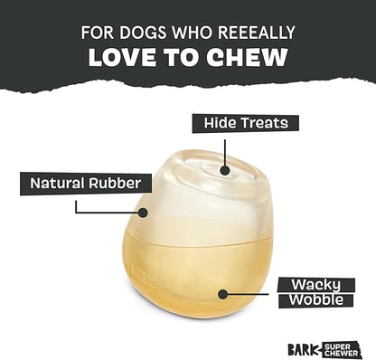 Barkbox Tipsy Rosé Rubber Wine Dog Toy  Treat Dispensing Dog Toys  Puppy and Pet Toys for Medium to Large Dogs