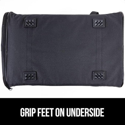 GORILLA GRIP Cat Carrier Travel Bag Up to 15 Lbs, Soft Collapsible Small Dog Carriers, Top and Side Entry Breathable Mesh, Grip Feet on Underside, Cozy Washable Waterproof Pad, Portable Kennel, Black