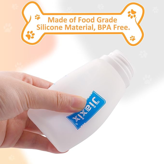 3 Pack Kitten Silicone Bottle Feeding Kit,Nipple & Feeding Kit for Kittens, Reusable Newborn Kitten Supplies, Suitable for Feeding Kitten, Puppy, Rabbit,Hamster (Yellow, Large)