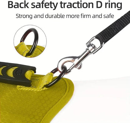 Dog Harness, No Pull Service Vest, Reflective Strips, Control Handle, Soft Padded, Adjustable and Comfortable for Easy Walking (Yellow, Large)