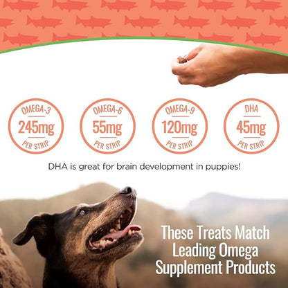 Smart Cookie Salmon Jerky Dog Treats - DHA, Omega Strips for Dogs & Puppies with Allergies, Sensitive Stomachs with Wild Caught Alaskan Salmon- Dehydrated, Grain Free, Made in USA - 3oz Bag, Pack of 3