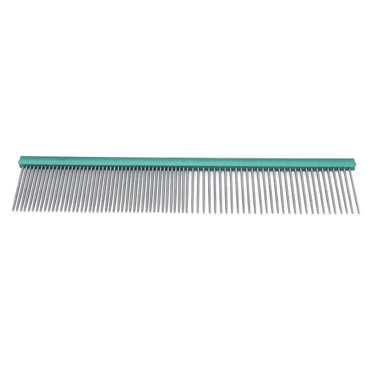 Greyhound Comb For Dogs, Metal Comb For Dogs Metal Dog Comb Cat Comb For Removing and Knots Dog Combs with Rounded Ends Grooming Tool For Long Short Haired Dog (Green