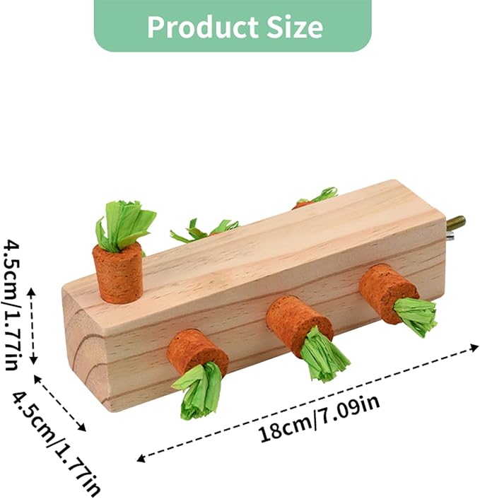 Bird Toys, Bird Chew Toy Cork Wooden Block Parrot Foraging Toys Birdcage Accessories for Conures Parakeets Cockatiels Lovebirds African Grey Macaws (Carrot Cork)