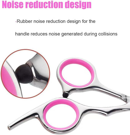Dog Grooming Scissors,Pet Hair Scissors with Safety Round Tips Heavy Duty Titanium Stainless Steel Professional Dogs Cats Pets Grooming Shears (Round head straight scissors)