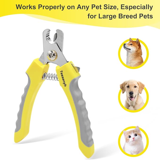 Professional Dog Nail Trimmers, Dog Nail Clippers with Sharp Blade, Safety Lock and Protective Guard for Safe and Effective Grooming