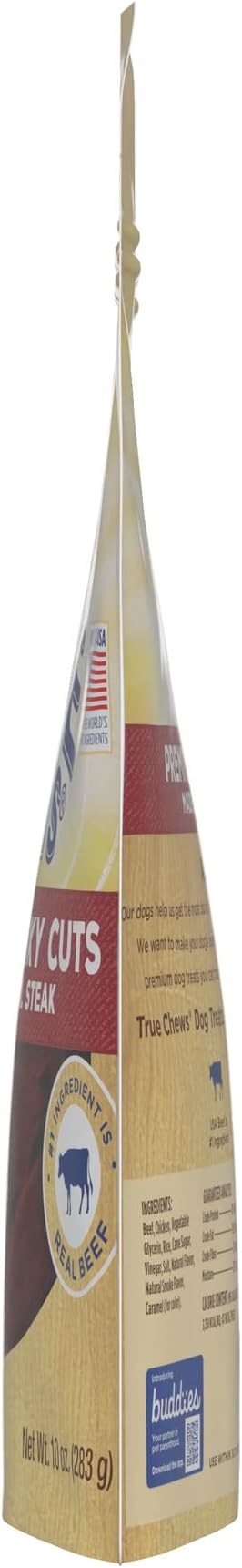 Blue Buffalo True Chews Premium Jerky Cuts Dog Treats, Made in the USA with Natural Ingredients, Beef, 10-oz Bag