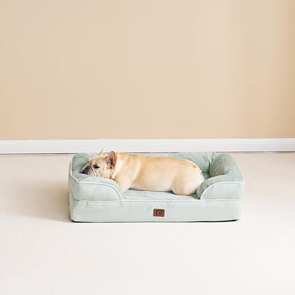 EHEYCIGA Orthopedic Large Dog Bed, Waterproof Memory Foam, Non-Slip Bottom, Sage Green, 36"L x 27"W x 6.5"Th