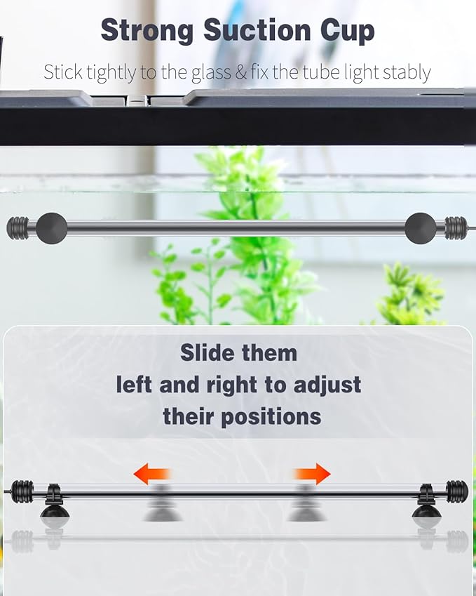 Pawfly 5.5 W Aquarium LED Light 19 Inch Underwater Fish Tank Light with Timer Auto On/Off Fish Tank Background Lights with 8 Lighting Modes Submersible Multi-Colored Tube Lights for Decoration