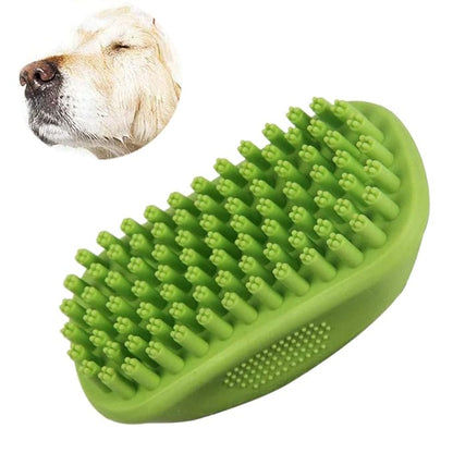 Dog Bath Brush for Grooming Deshedding Washing Massaging Scrubber Dogs & Cat Brush, Short/Long Hair Rubber Dog Brush Cleaning Grooming Pet Brush Green (No Handle)