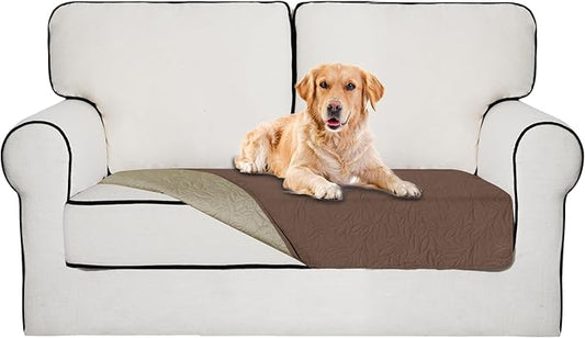 Easy-Going Waterproof Dog Bed Cover Reversible Leak Proof Pet Blanket Replacement Mat for Furniture Washable Couch Cover Sofa Cover for Dogs Cat(40x50 Inch, Brown/Beige)