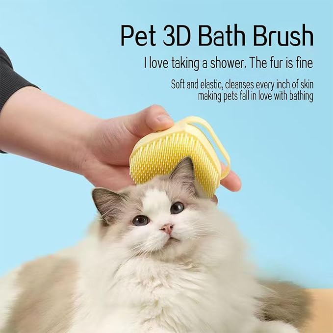Pets Bath Brush | Scrubber for Bath | Dog Shampoo Brush | Dog Washing/Shower Brush, Suitable for Short/Long Haired Dogs, Dog Brush for Shedding, Bathing, Massaging & Grooming (2yellow) (2yellow2)