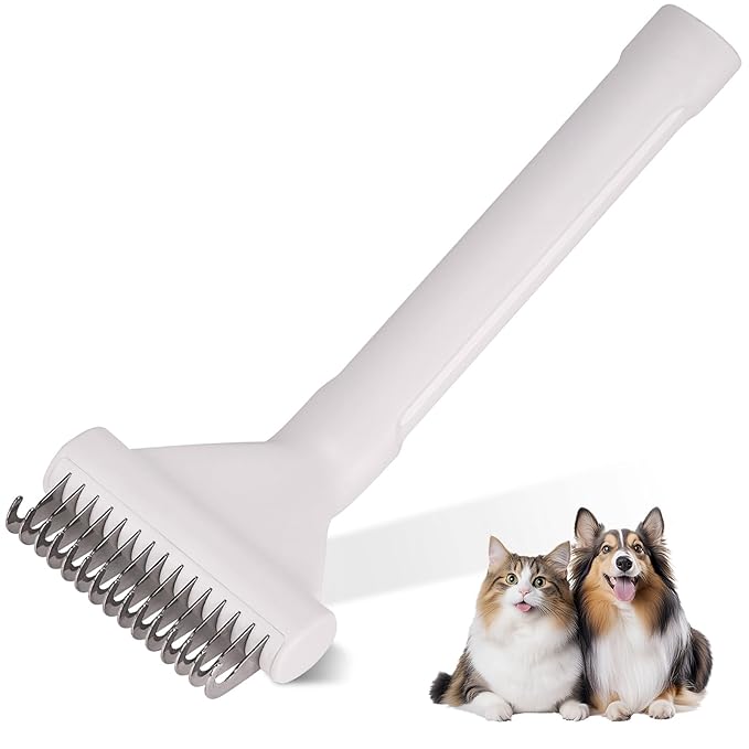 Dog&Cat Hair Grooming Rake Deshedding, Dematting Tool - Undercoat Rake for Dogs, Cats - Extra Wide Dog Grooming Brush,Reduce Shedding by 95%