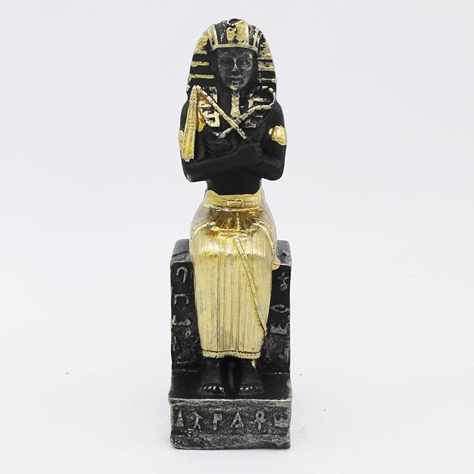 Reptile Tank Decorations Aquarium Egyptian Pharaoh Betta Fish Tank Statues Figurine Sculpture Ancient Egypt Turtle Lizard Spider Tanks Terrarium Décor Ornament Pet Gold