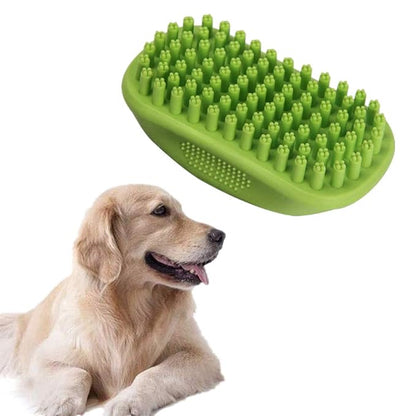 Dog Bath Brush for Grooming Deshedding Washing Massaging Scrubber Dogs & Cat Brush, Short/Long Hair Rubber Dog Brush Cleaning Grooming Pet Brush Green (No Handle)