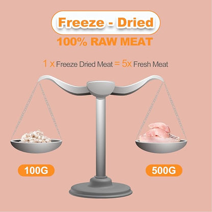 Freeze Dried Chicken Dog Treats - Raw Chicken Breast Cube High Protein Snacks for Training Healthy Limited Single Ingredient Grain Free Chicken Dices Easy Digest Pet Food (4 OZ)