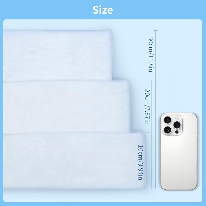 Aquarium Filter Floss Fish Tank Filter Media Aquarium Filter Pad for Fish Tank, Ponds,Garden, Saltwater,Fershwater,Plant, Trutle(39.37x7.87in White)