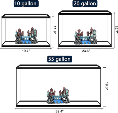 Aquarium Castle Decoration for Fish Tank Castle Cave Hideouts House Plants Supplies Accessories Safe for Freshwater and Saltwater Fish Tanks – Medium (Brown)
