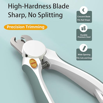 Cat Nail Clippers, EliaValth LED Dog Nail Clippers, Dog Nail Trimmers, Nail Grinder and Toenail Clippers for Thick Nails, Grooming Tool with Ergonomic Handle, Suitable for Small and Large Pets Yellow