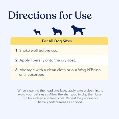 Honest Paws Dog Dry Shampoo - Waterless No Rinse Spray Formula Reducing Itch Cleanse Hydrate Nourish Dry Skin and Smelly Coat Help Decrease Odor Shedding and Allergies - Oatmeal & Lavender - 16 oz
