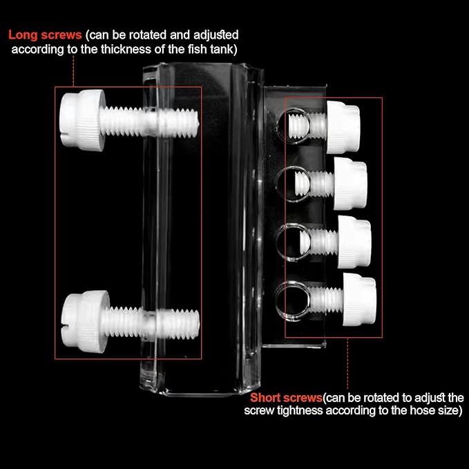 Aquarium dosing pump tubing holder Fixture,Dosing tubing holder for aquarium air pump accesories，Acrylic dosing container tube fixture holder for dosing pump（1 or 2 Pieces Pack） (2 Pieces Pack)