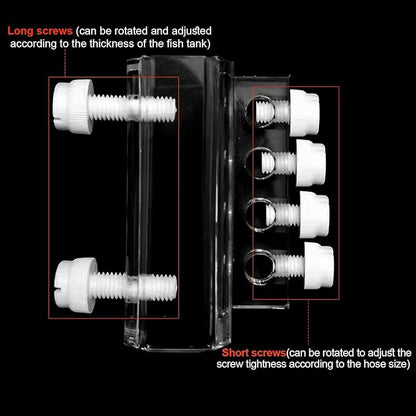 Aquarium dosing pump tubing holder Fixture,Dosing tubing holder for aquarium air pump accesories，Acrylic dosing container tube fixture holder for dosing pump（1 or 2 Pieces Pack） (2 Pieces Pack)