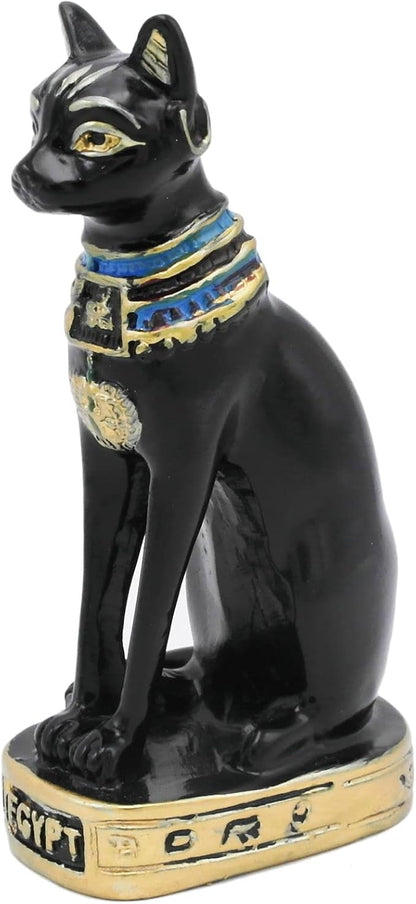 Egyptian Cat Bastet Fish Tank Decorations Aquarium Ancient Egypt Décor Sculpture Figurine Statue Reptile Turtle Lizard Spider Tanks Terrarium Ornament Black