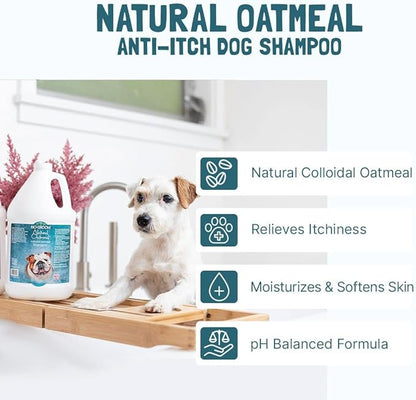 Bio-Groom Oatmeal Dog Shampoo  for Allergies and Itching, Cruelty-Free, Dog Bathing Supplies, Puppy Shampoo for Sensitive Skin, Made in USA, Anti-Itch Dog Products  1 Gallon