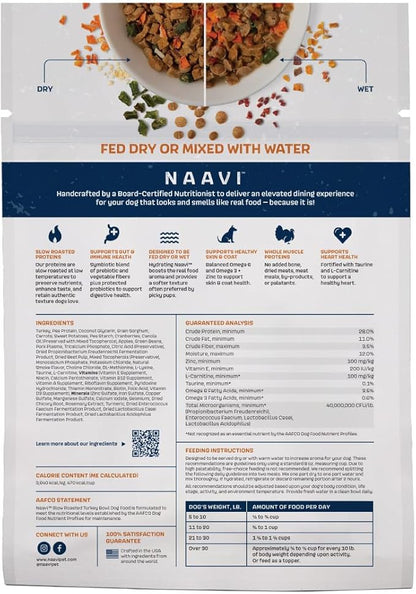 Slow Roasted Turkey Bowl with Ancient Grains, Vegetables & Fruits, Formulated to Support Gut & Immune Health in Adult Dogs - 6oz (2pack)