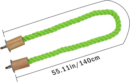 2 Pack Bird Hemp Rope Perch Swing, Bird Cage Stand Pole Accessories, Paw Grinding Standing Climbing Perch for Parrot, Parakeet, Budgies, Lovebirds (55.1 inches/140 cm)